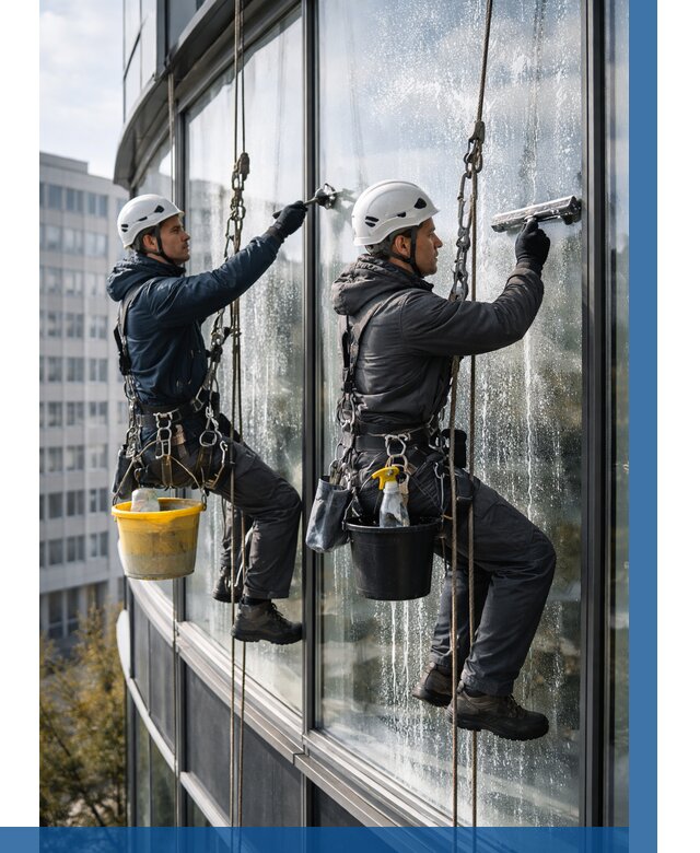 Мойка панорамных окон в Спасске-Дальнем от 362 р. заказать у ВЫСОТНИК-Спс