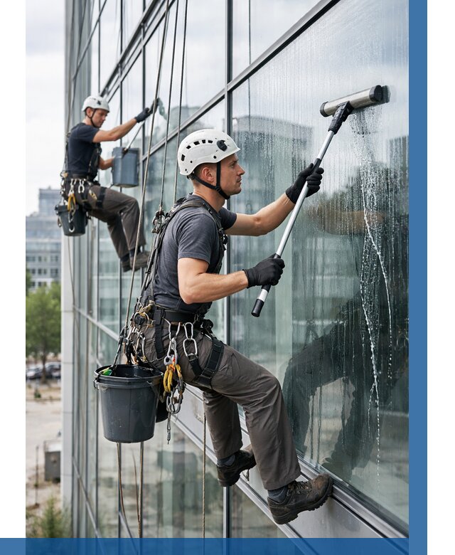 Мойка витражей альпинистами в Спасске-Дальнем от 724 р. под ключ|ВЫСОТНИК-Спс