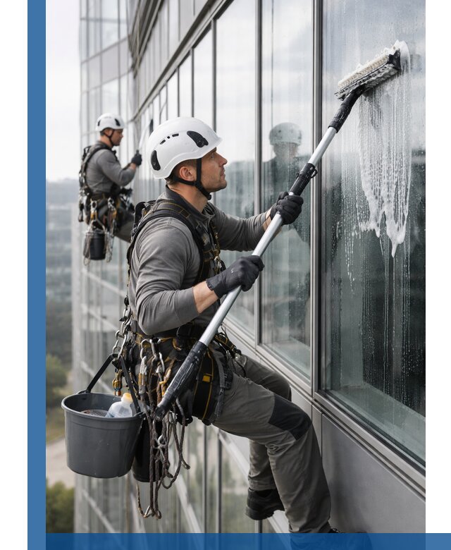 Высотная мойка сплошного остекления с выездом в Спасске-Дальнем