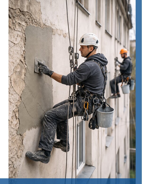 Восстановление штукатурки фасада в Спасске-Дальнем от 1242 р. | ВЫСОТНИК-Спс