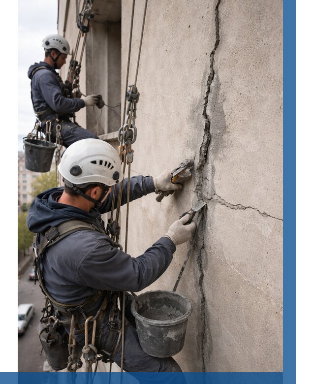 Заделка трещин на фасаде в Спасске-Дальнем от 931 р. | ВЫСОТНИК-Спс