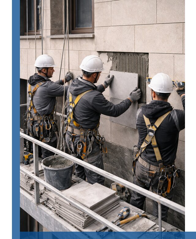 Ремонт облицовки фасада плиткой в Спасске-Дальнем с гарантией