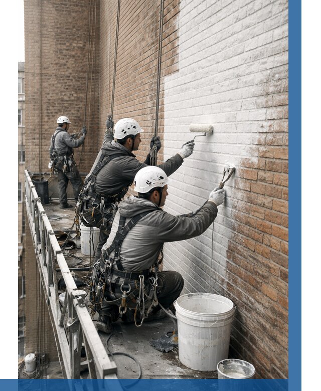 Покраска кирпичного фасада в Спасске-Дальнем от 362 р. | ВЫСОТНИК-Спс