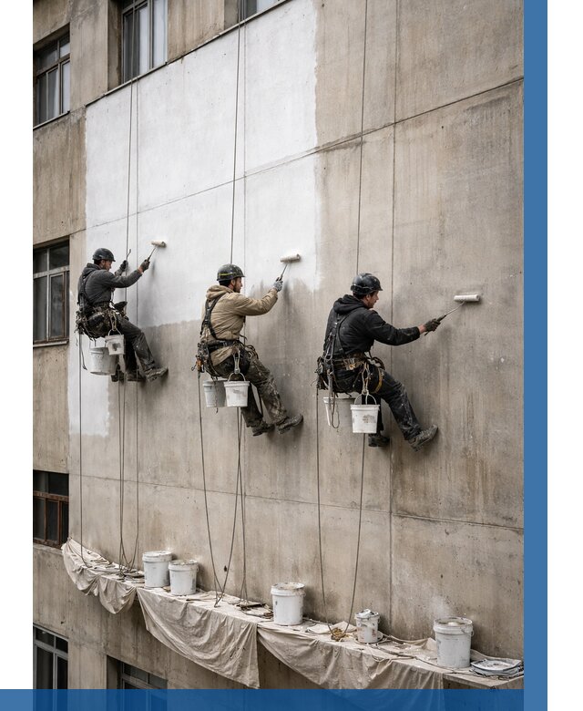 Покраска бетонного фасада в Спасске-Дальнем от 362 р за м2 | ВЫСОТНИК-Спс