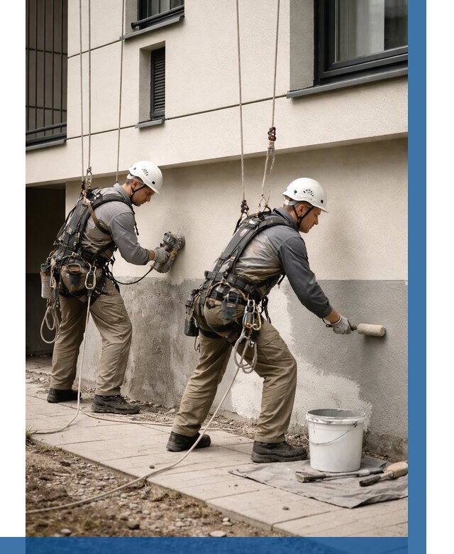 Окраска цоколя здания в Спасске-Дальнем от 466 р. под ключ | ВЫСОТНИК-Спс