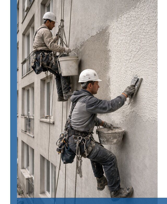 Нанесение декоративной штукатурки короед на фасад в Спасске-Дальнем