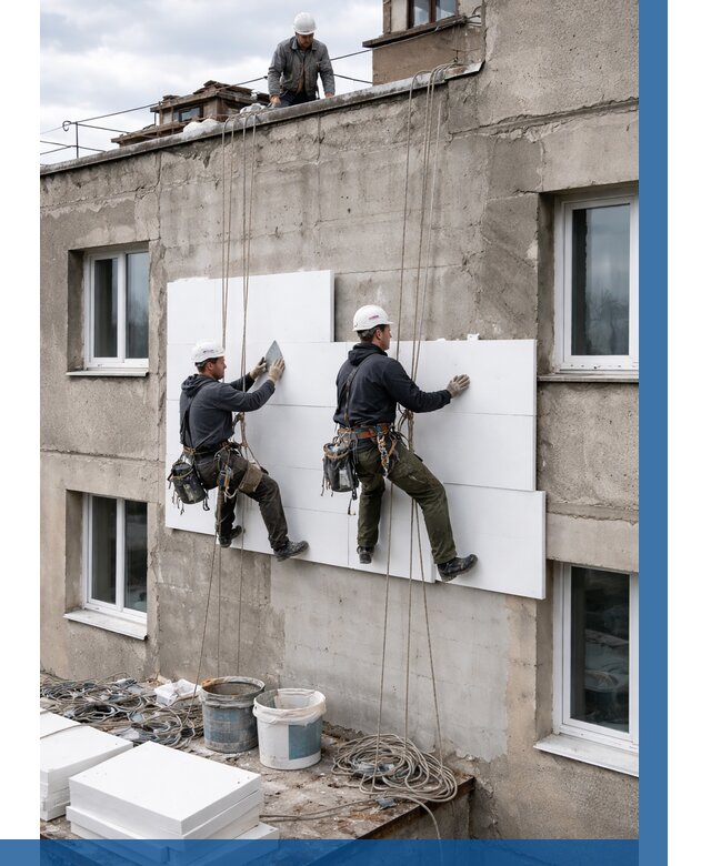 Утепление фасада пенополистиролом в Спасске-Дальнем от 1862 р. | ВЫСОТНИК-Спс