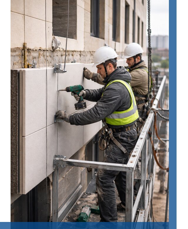 Монтаж фасадных термопанелей в Спасске-Дальнем от 1552 р. | ВЫСОТНИК-Спс