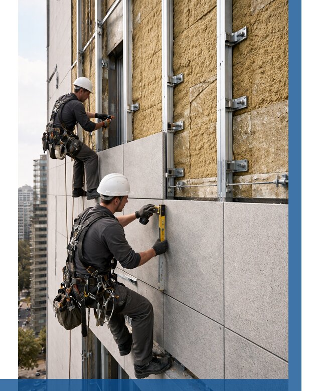 Монтаж вентилируемого фасада в Спасске-Дальнем от 3621 р. | ВЫСОТНИК-Спс