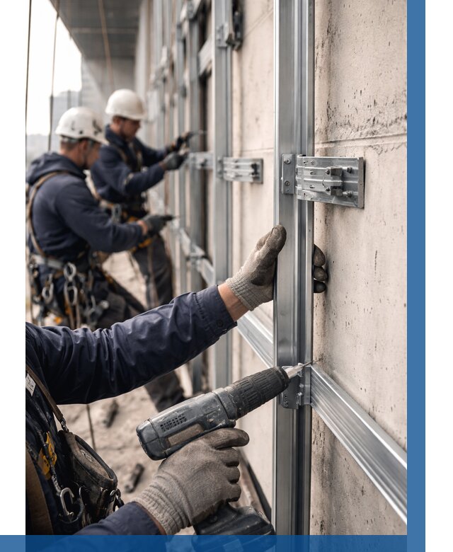 Монтаж подсистемы вентфасада в Спасске-Дальнем от 879 р. | ВЫСОТНИК-Спс