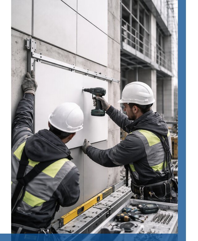 Монтаж композитных панелей фасада в Спасске-Дальнем от 2587 р. | ВЫСОТНИК-Спс