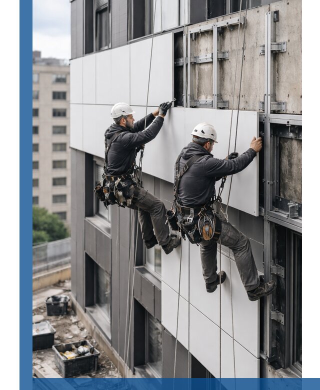Монтаж композитных панелей фасада в Спасске-Дальнем под ключ