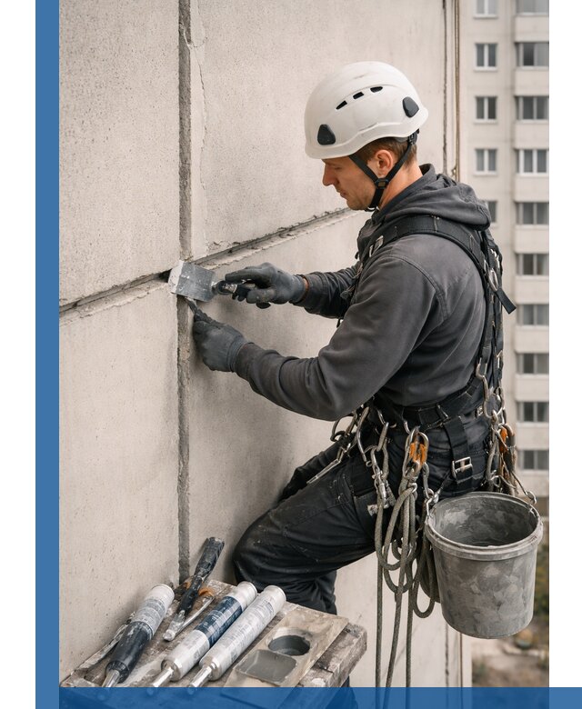 Ремонт межпанельных швов в Спасске-Дальнем герметизация и восстановление