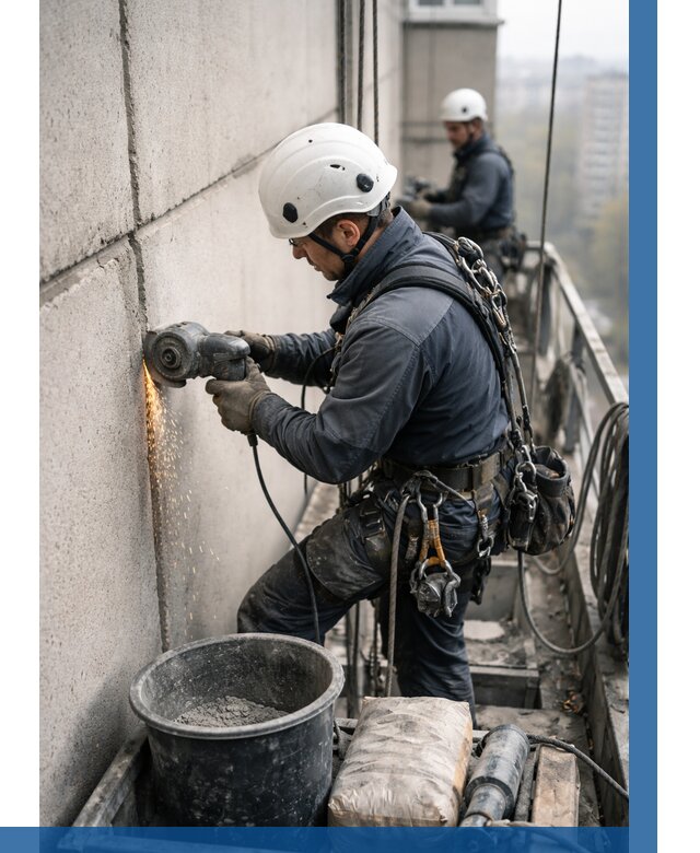 Штробление межпанельных швов в Спасске-Дальнем от 1242 р. | ВЫСОТНИК-Спс