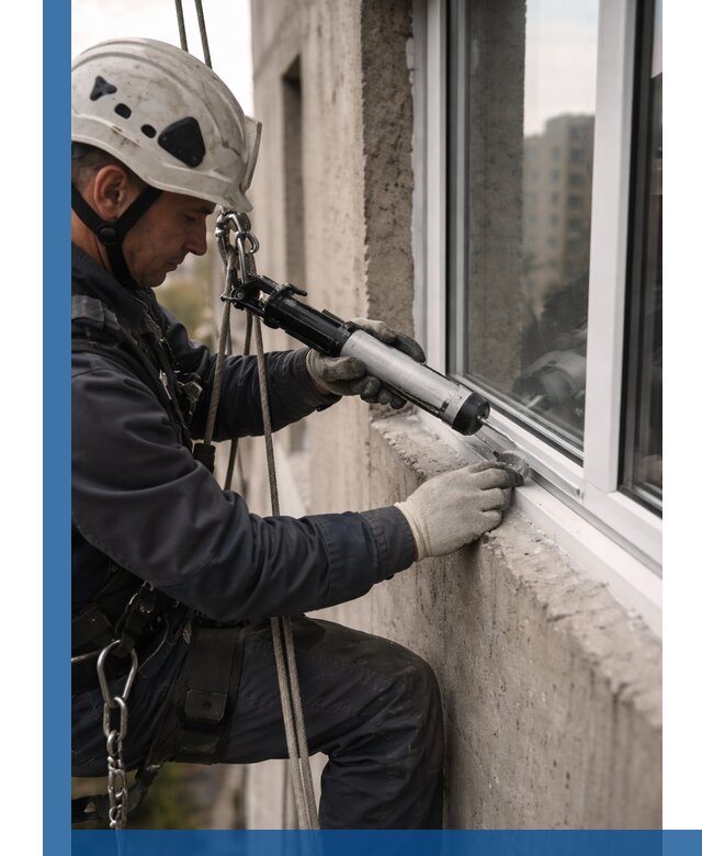 Герметизация оконных швов снаружи в Спасске-Дальнем профессионально