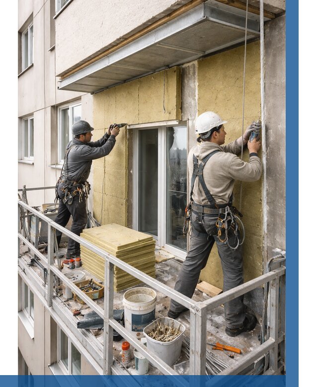 Утепление балкона снаружи в Спасске-Дальнем от 1656 р. под ключ ВЫСОТНИК-Спс