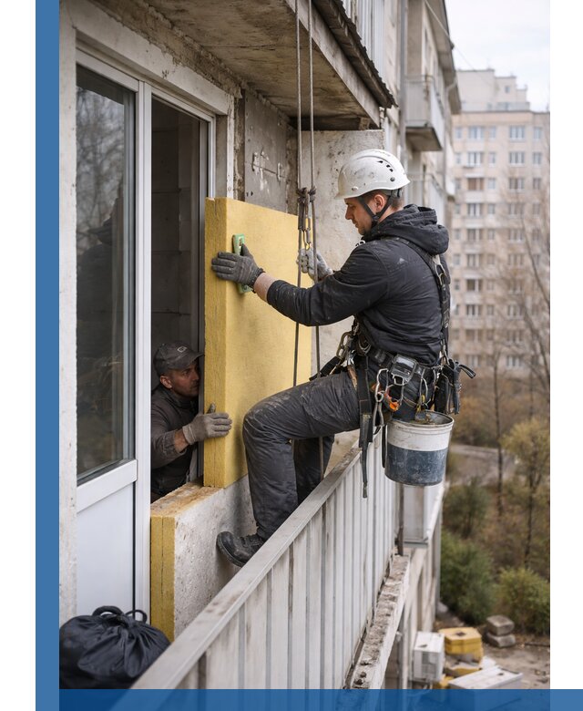 Профессиональное утепление балкона снаружи в Спасске-Дальнем под ключ