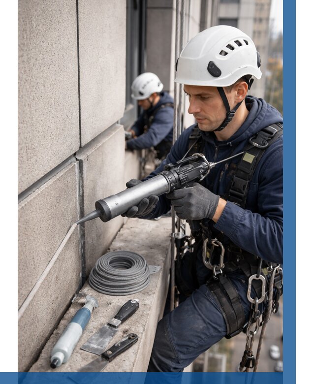 Герметизация деформационных швов фасада в Спасске-Дальнем от 724 | ВЫСОТНИК-Спс