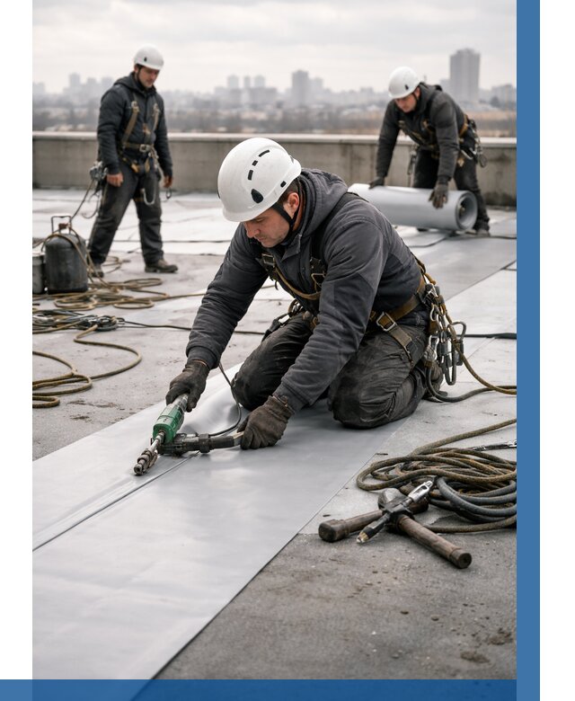 Ремонт мембранной кровли в Спасске-Дальнем от 1862 р./м2 | ВЫСОТНИК-Спс