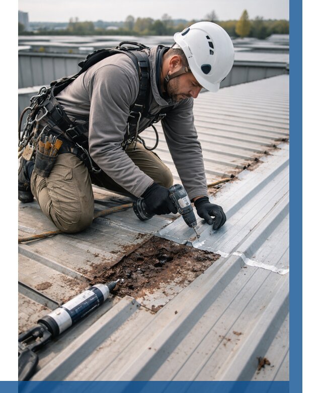 Ремонт профнастила на кровле в Спасске-Дальнем от 724 р. | ВЫСОТНИК-Спс