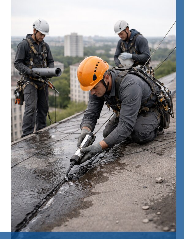 Устранение протечек кровли в Спасске-Дальнем от 12416 р. | ВЫСОТНИК-Спс