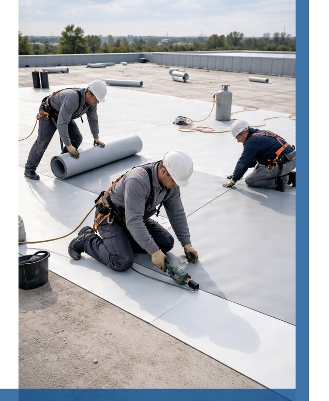 Монтаж мембранной кровли под ключ в Спасске-Дальнем от 1242 р. | ВЫСОТНИК-Спс