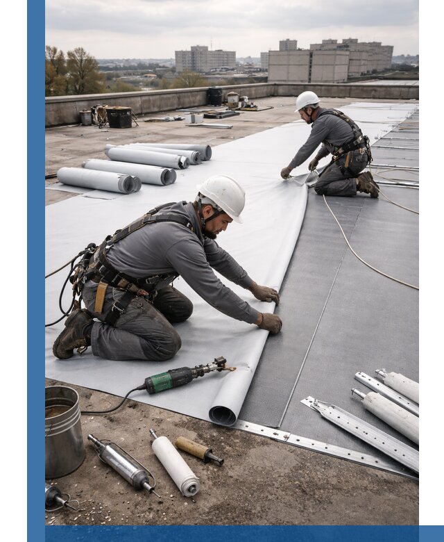 Монтаж мембранной кровли в Спасске-Дальнем для промышленных зданий