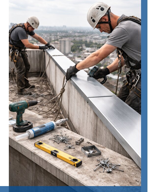 Монтаж парапетных крышек в Спасске-Дальнем от 828 р. | ВЫСОТНИК-Спс