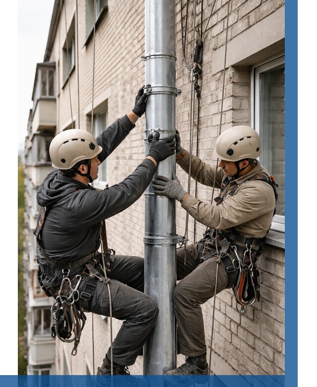 Замена водосточных труб в Спасске-Дальнем от 6726 р. | ВЫСОТНИК-Спс