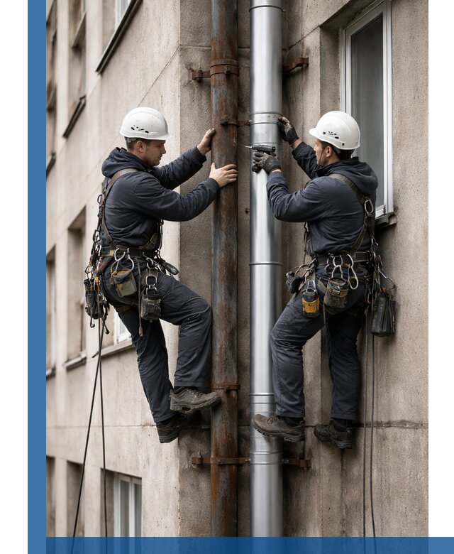 Замена водосточных труб в Спасске-Дальнем: монтаж и демонтаж под ключ