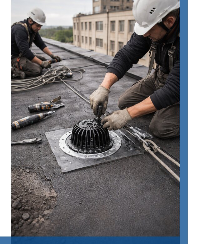 Установка водосточных воронок в Спасске-Дальнем цена от 3621 р. | ВЫСОТНИК-Спс