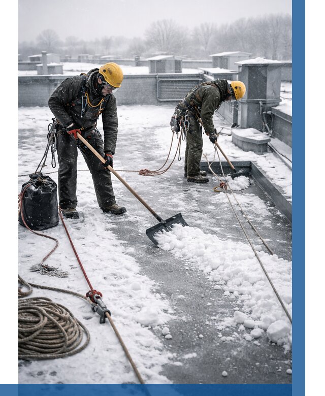 Очистка крыши от снега в Спасске-Дальнем от 7760 р. | ВЫСОТНИК-Спс