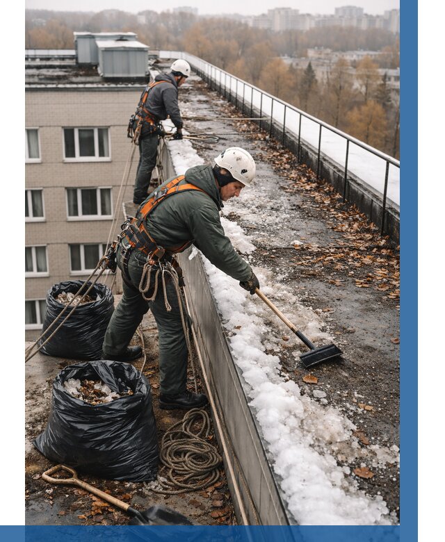 Очистка кровли по периметру в Спасске-Дальнем от 569 р. | ВЫСОТНИК-Спс