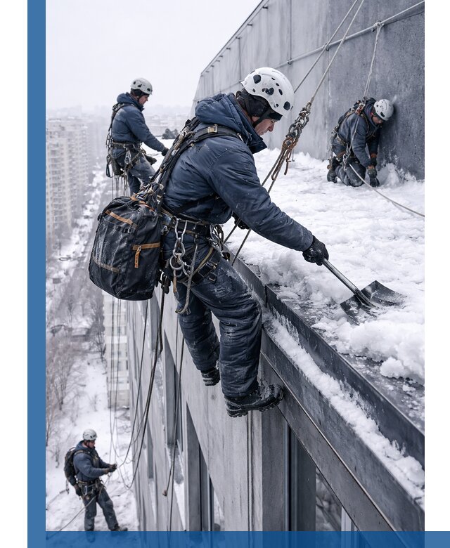 Абонентское обслуживание кровли зимой в Спасске-Дальнем регулярный уход