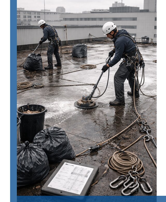 Плановая очистка кровли по графику в Спасске-Дальнем для безопасности