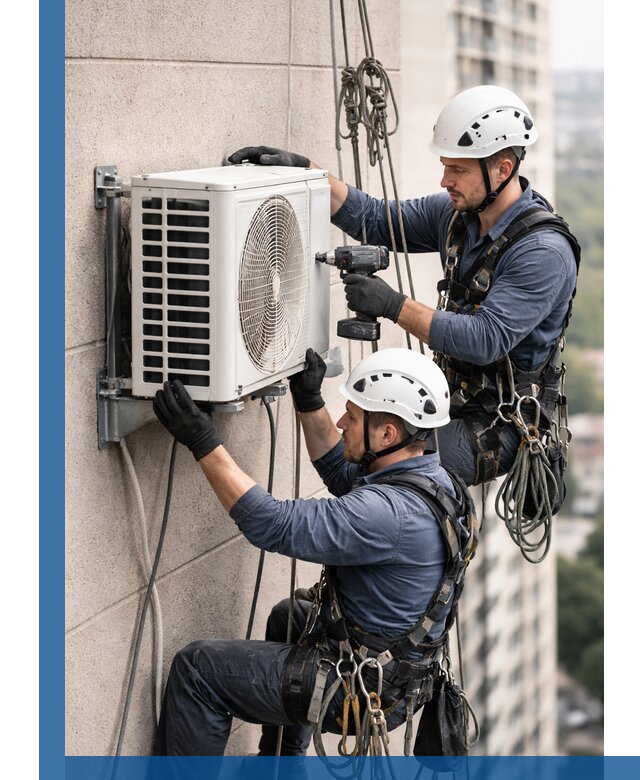 Монтаж внешнего блока кондиционера в Спасске-Дальнем установка и крепление