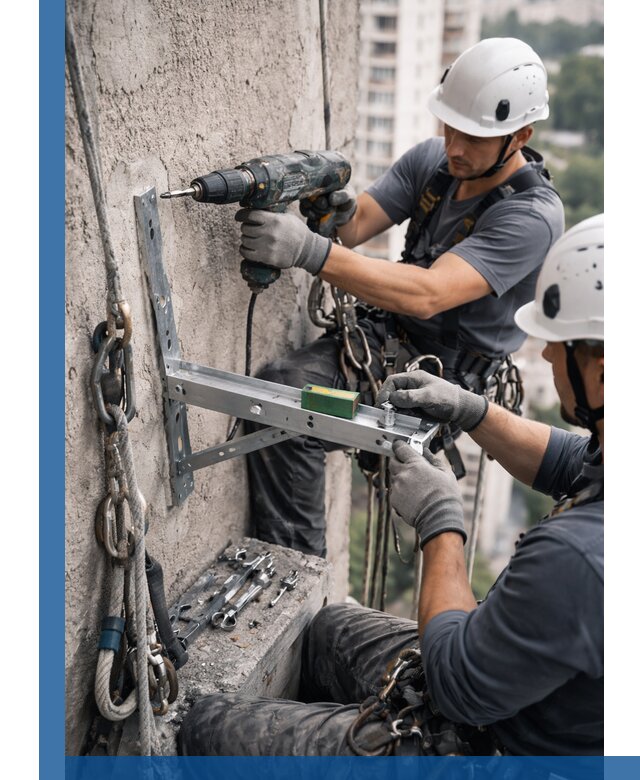 Установка кронштейнов кондиционера и крепежа в Спасске-Дальнем