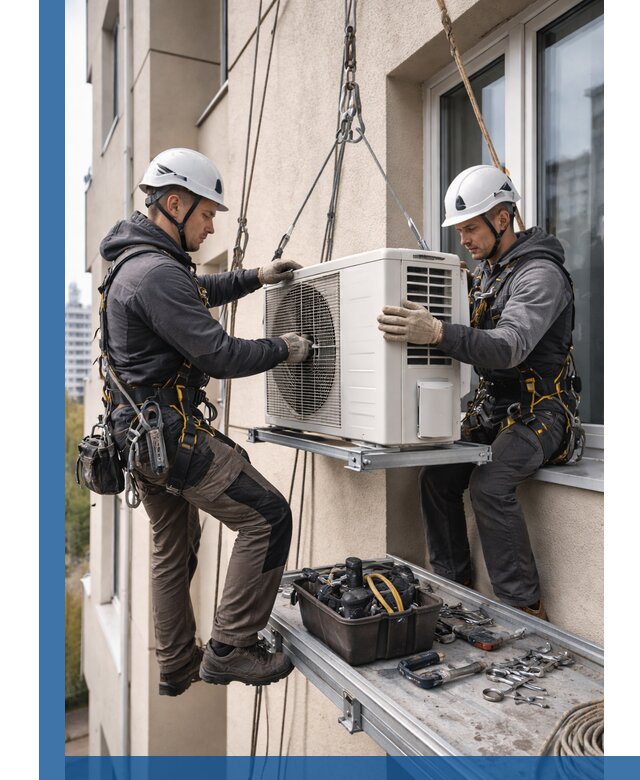 Перенос внешнего блока кондиционера в Спасске-Дальнем с монтажом и крепежом