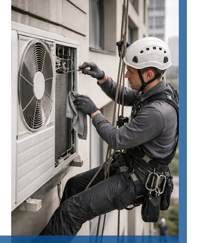 Обслуживание внешнего блока кондиционера в Спасске-Дальнем от 2794 р.ВЫСОТНИК-Спс