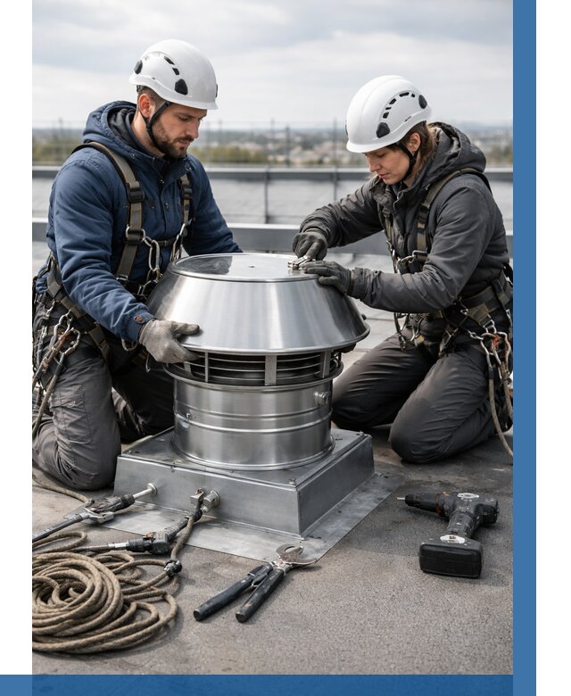 Установка дефлекторов на кровле в Спасске-Дальнем от 4656 р. | ВЫСОТНИК-Спс