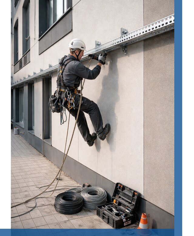 Монтаж кабельных лотков на фасаде в Спасске-Дальнем от 1242 р. | ВЫСОТНИК-Спс