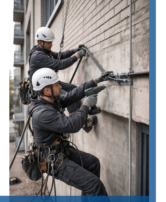 Крепление кабеля на фасаде в Спасске-Дальнем от 362 р. | ВЫСОТНИК-Спс