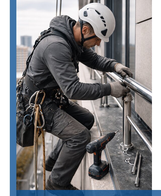 Монтаж ограждений на высоте в Спасске-Дальнем для зданий и конструкций