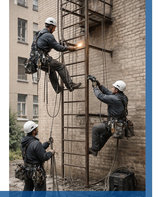 Ремонт пожарной лестницы в Спасске-Дальнем от 7760 р. | ВЫСОТНИК-Спс