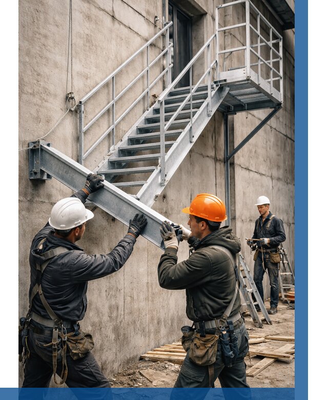 Монтаж металлических лестниц в Спасске-Дальнем от 15521 р. | ВЫСОТНИК-Спс