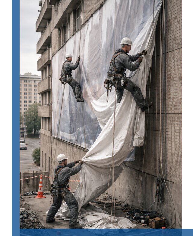 Демонтаж баннеров с фасада в Спасске-Дальнем оперативно и безопасно
