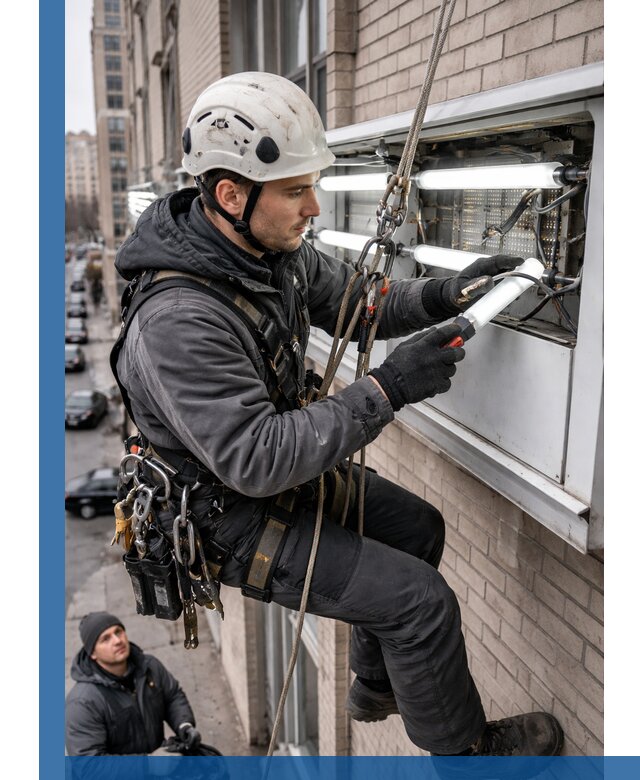 Профессиональная замена ламп в наружной вывеске в Спасске-Дальнем