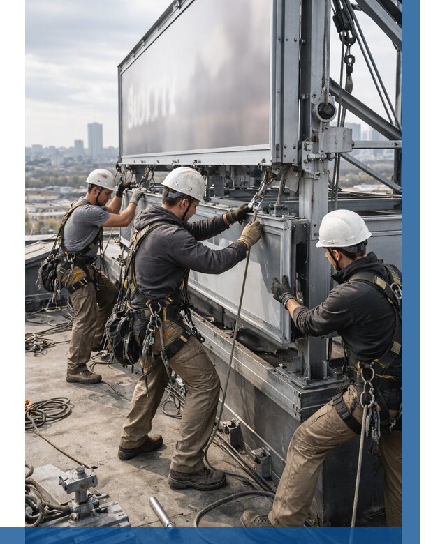 Монтаж крышной рекламной конструкции в Спасске-Дальнем от 62082 р.|ВЫСОТНИК-Спс