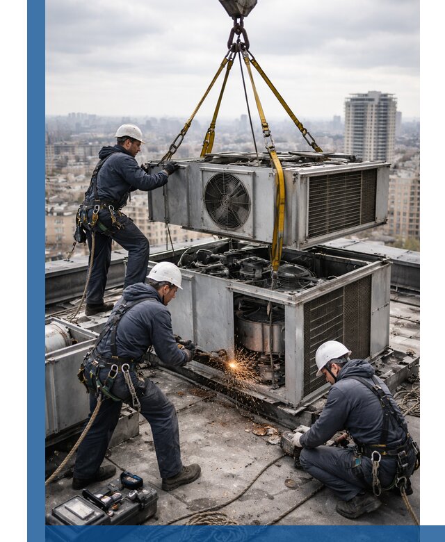 Демонтаж крышной установки в Спасске-Дальнем любой сложности