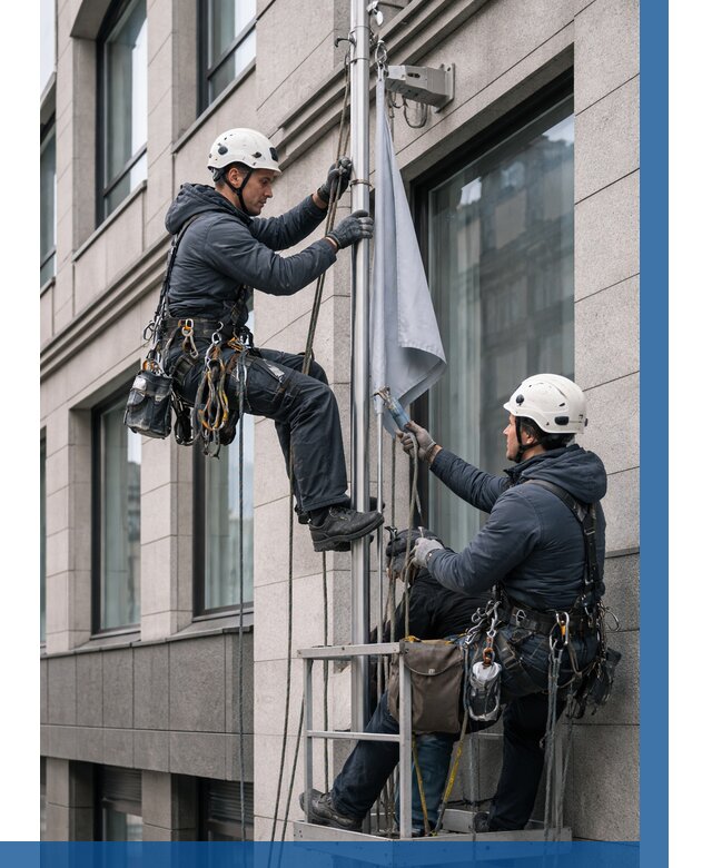 Установка флагов на фасаде в Спасске-Дальнем от 4656 р. | ВЫСОТНИК-Спс